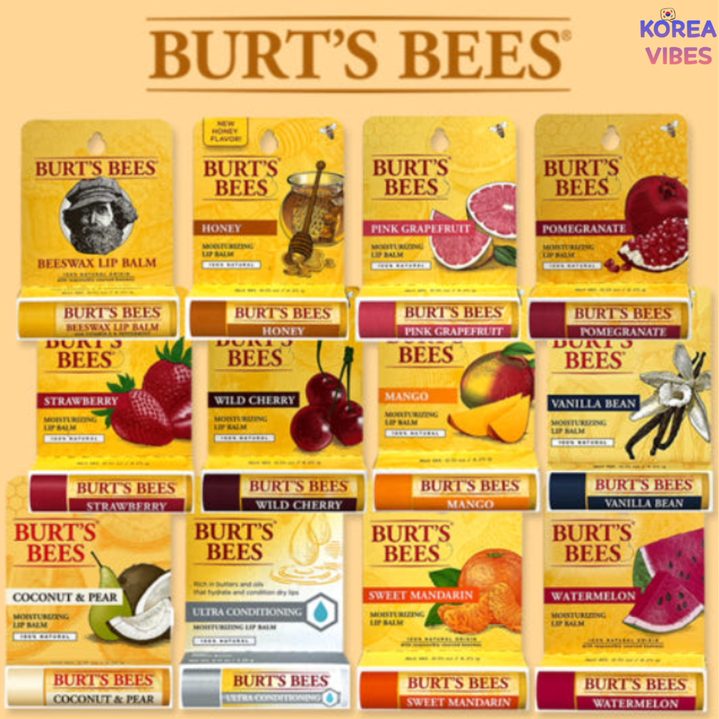 BURT'S BEES Bálsamo Labial 4.25g Sabores Naturais Hidratante Nutritivo