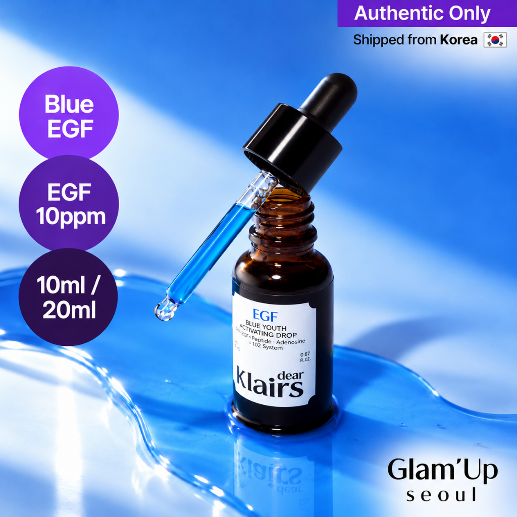 [Klairs] Ampola De Gota Ativadora EGF Blue Youth 10ml/20ml-10ppm Guaiazulene 1000ppm Soro Azul Calmante Hidratante