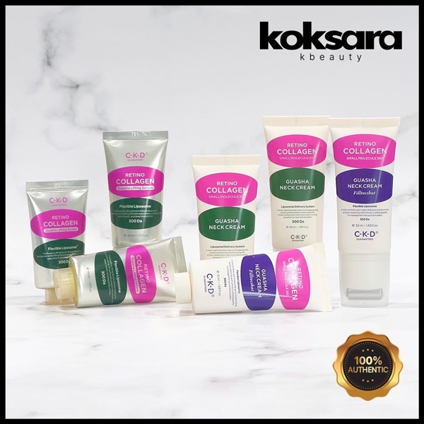 CKD Retino Collagen Low Molecer 300 Guasha Neck Cream 50ml + Sérum para Pescoço 30ml/40ml (Original e Refil)