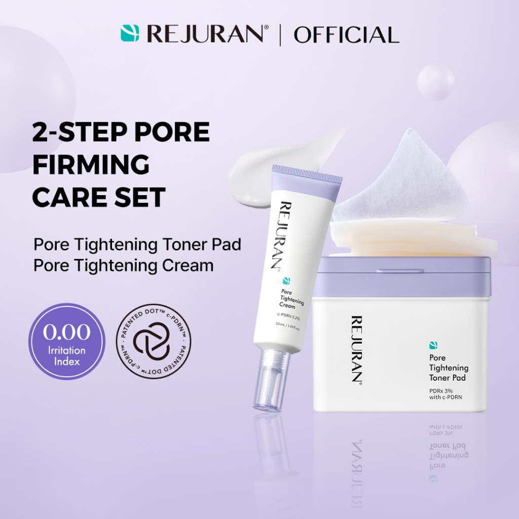 [REJURAN] Conjunto De Cuidados Reafirmantes De Poros De 2 Etapas | Almofada De Toner Para Apertar 60 Almofadas + Creme 5