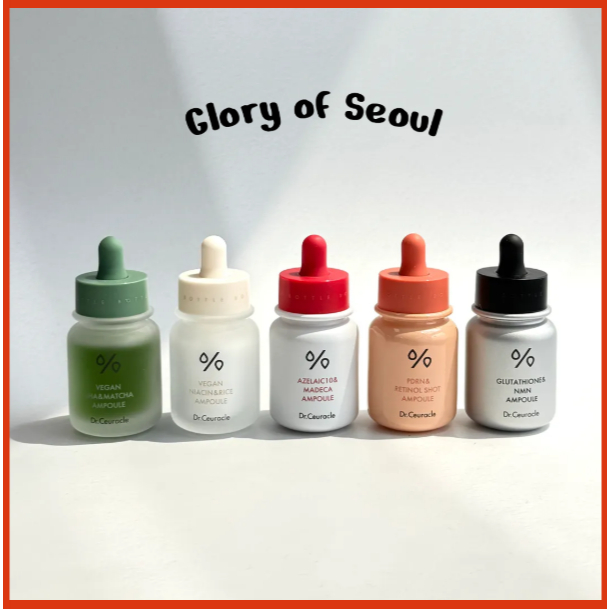 DR.CEURACLE AMPOULE 5 Types, 30ml ( VEGAN BHA&MATCHA, NIACIN&RICE, AZELAIC10&MADECA, PDRN & RETINOL SHOT, GLUTATHIONE & NMN AMPOULE )