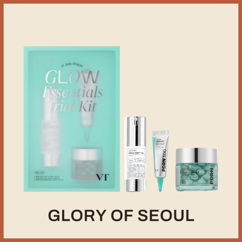 [Novo] Kit De Teste VT Glow Essentials (Miniconjunto De 3 Peças) | Reedle Shot 100 30ml + Essência PDRN 100 10ml + Creme Cápsula