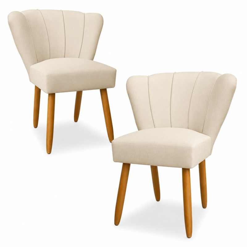 Kit 2 Cadeiras Pétalas -Design Elegante, Material de Veludo, Versatilidade em Qualquer Ambiente