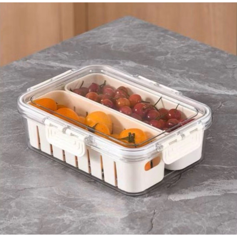 Pote Organizador Hermético para Geladeira com Tampa Caixa Multiuso para Frutas Legumes Temperos Alimentos BPA Free