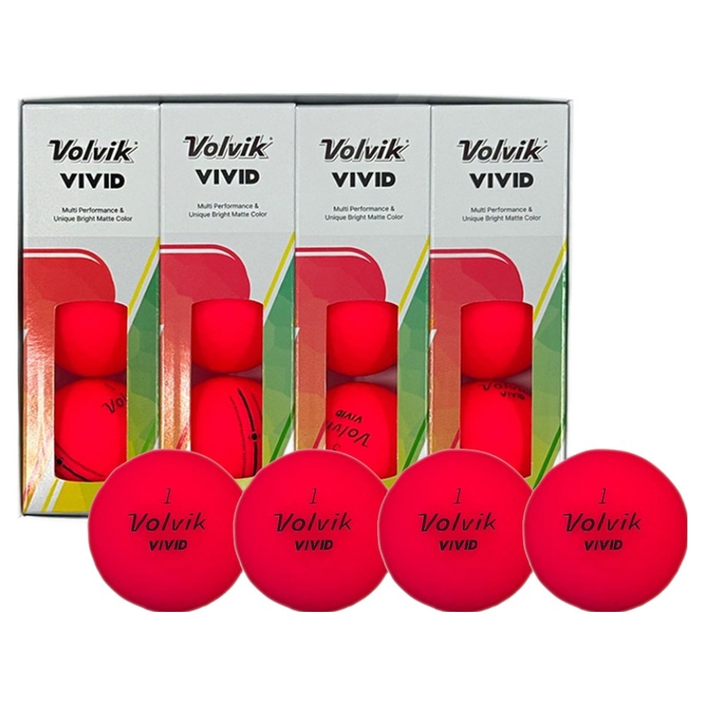 [Volvik] Signature Matte VIVID Focus Line Bolas De Golfe De 3 Peças , Pacote Com 12 Distância Antirreflexo [Direto Da Co