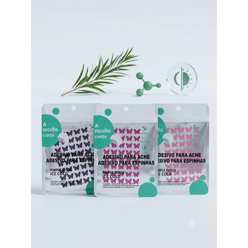 Kit 120 Adesivos para Espinha Estrela Coração Hidrocolóide Secativo Dia e Noite⁠