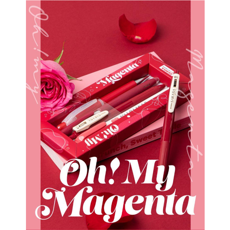 [Zebra] Conjunto De Papelaria Oh My Magenta/Caneta Esferográfica 0.5 Mm 2 Unidades + Lápis Mecânico 0.5 1 Unidade + Marcador