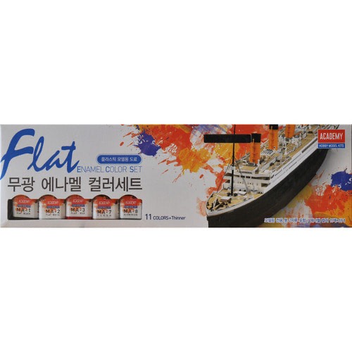 Conjunto De Tinta Esmaltada Academy Hobby-11 Cores + Diluente + 2 Pincéis Para Kits Militares E Modelos (10ml Cada)