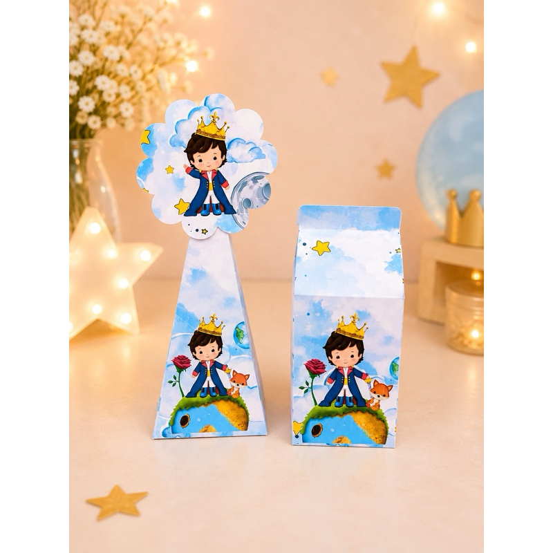 Kit Caixinha Milk + Pirâmide Pequeno Príncipe Personalizada Lembrancinha de Aniversário Festa - Envio imediato