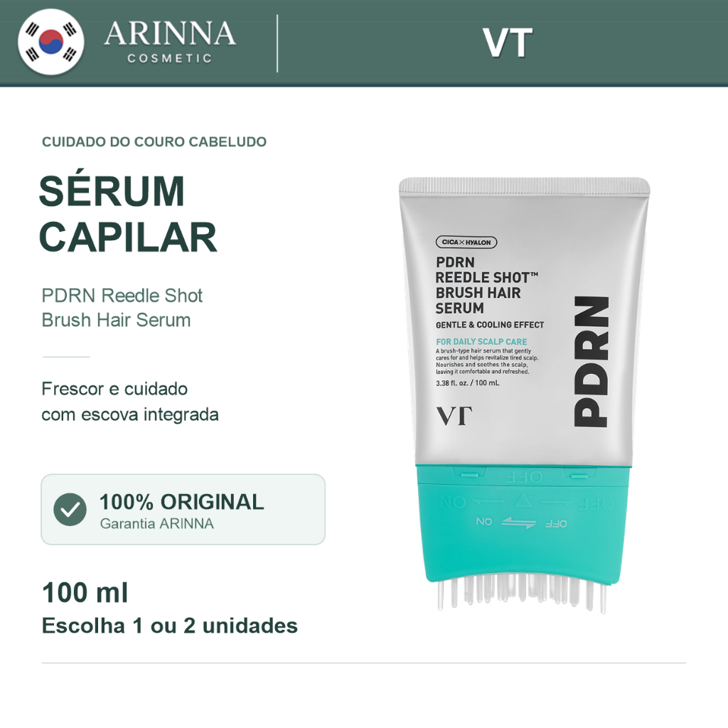 VT PDRN Reedle Shot Sérum para Couro Cabeludo com Escova 100 ml