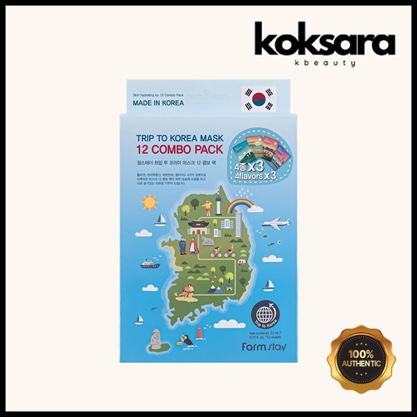Farmstay Trip to Korea Mask Combo Pack 12 23ml x 12 4 types
