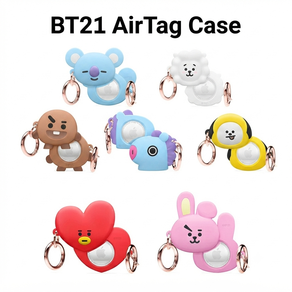 Capa BT21 BTS AirTag (Compatível Com 2a Geração)-Protetora De Silicone Premium M