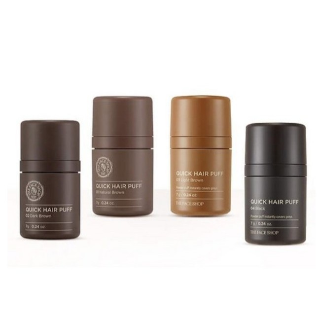 The Face Shop Quick Hair Puff Pó De Linha Fina Natural 7 g Escuro Marrom Claro Cor Preta