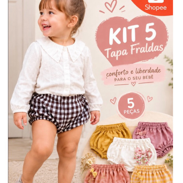 👉 Calcinha Kit 4 Cal tapa fralda Bebê unissex – estampa e modelo vai variados Estilo Ideal para Uso Diáriol