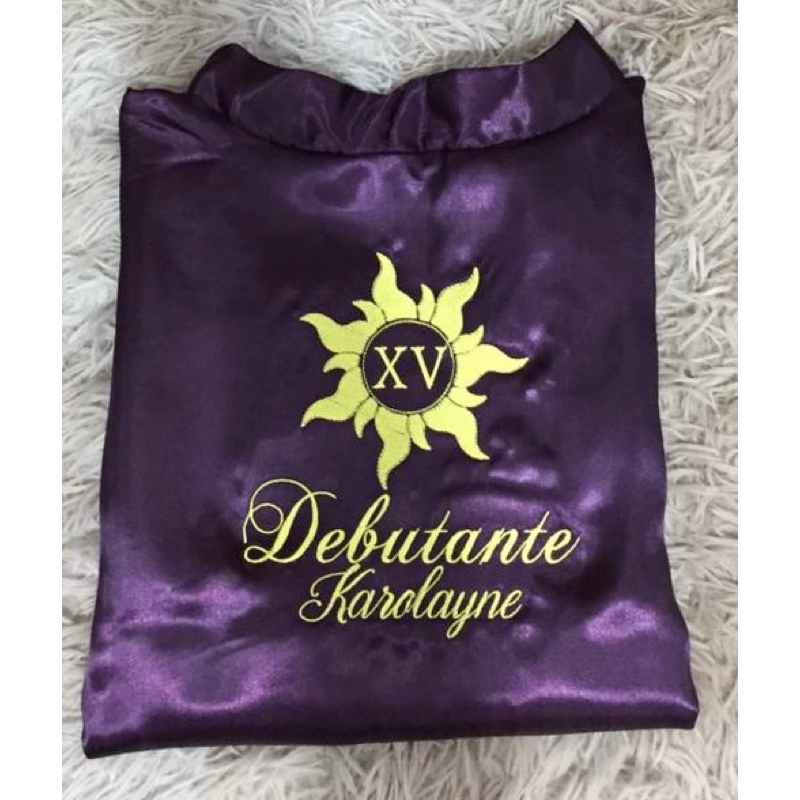 Robie Hobby Robem Robe de Cetim Bordado Debutante Rapunzel Enrolados Padrão Promoção Presente Personalizado