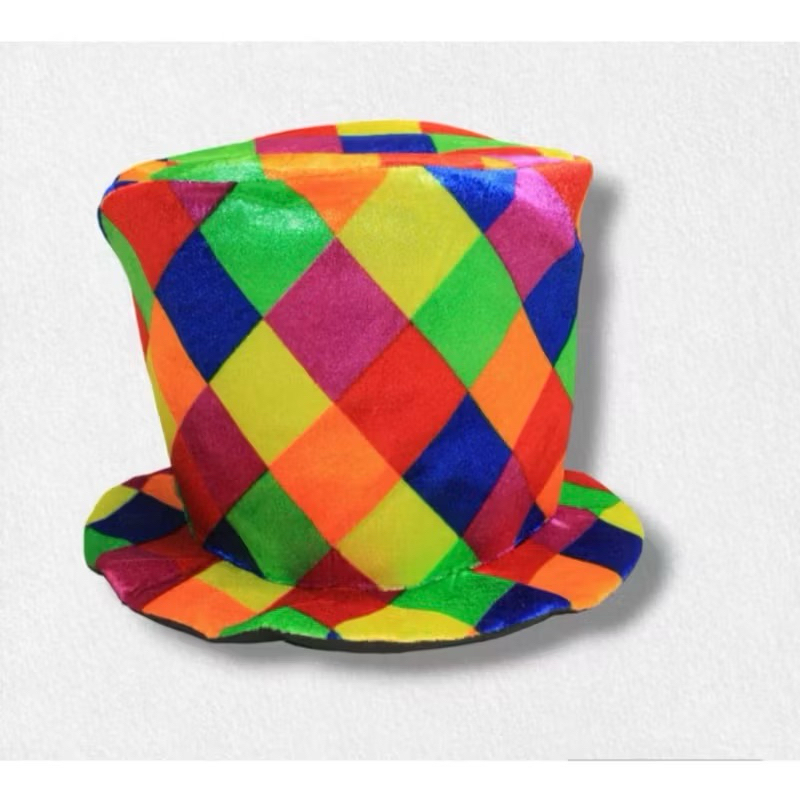Cartola Multicolor | Cosplay, Festa Fantasia, Carnaval, Happy Halloween, Infantil, Circo, Cabelo Maluco, Escola, Unissex