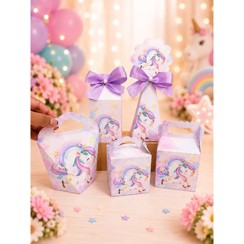 Kit Caixinhas Unicórnio Baby Personalizado Lembrancinha de Aniversário Festa - Envio imediato