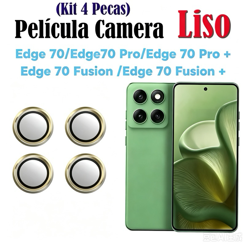 Kit (4 Pcs) Película Protetora de Lentes de câmera Lisa para Motorola Edge 70 Fusion Pro Plus