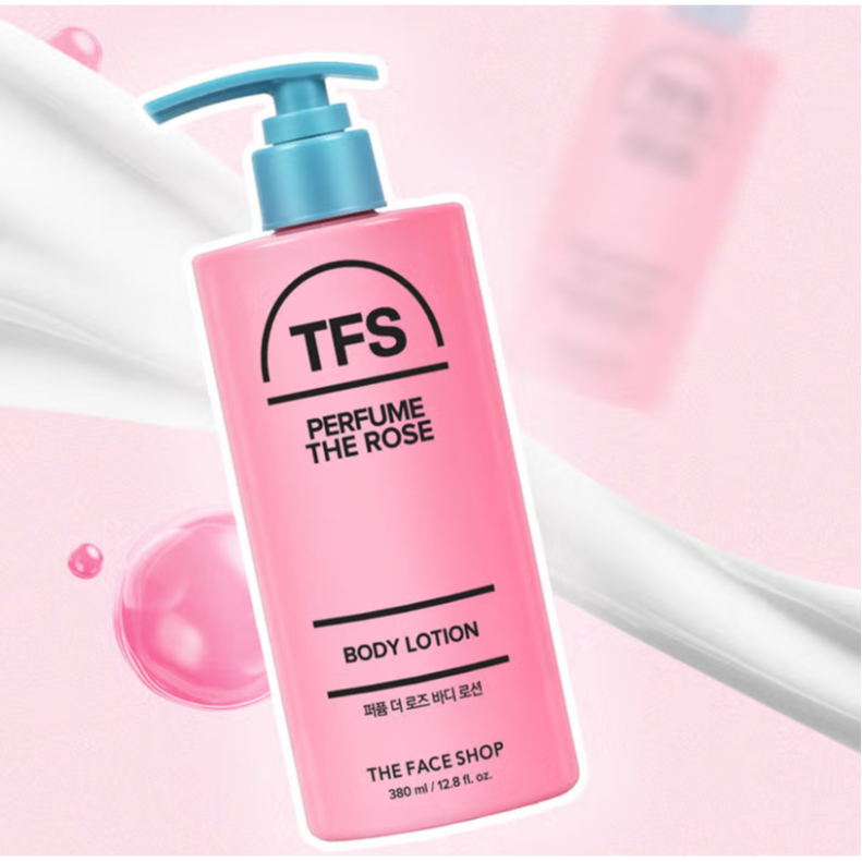 [Daiso Korea] The Face Shop Perfume Rose Loção Corporal 380ml-Aroma Floral E Cuidado Hidratante Profundo