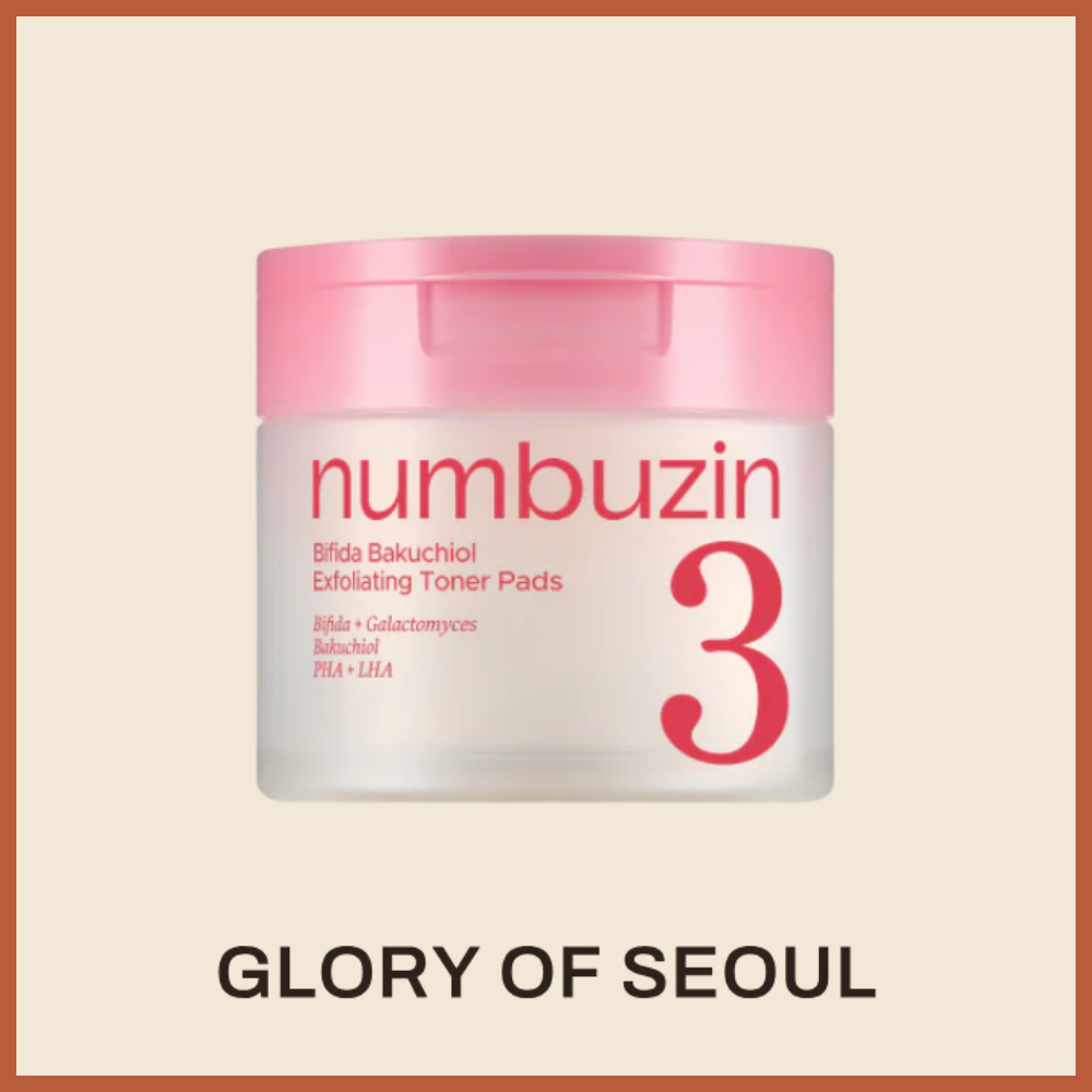 NUMBUZIN No.3 Bifida Bakuchiol Exfoliating Toner Pads, 190ml
