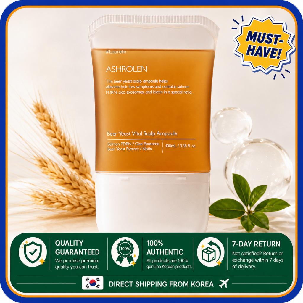 ASHLOREN Beer Yeast Ampola Couro Cabeludo Cica Exosome Spray 100ml