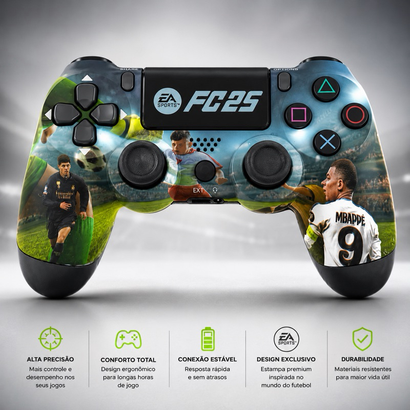 Controle Sem Fio Bluetooth Recarregável Game Controller para PC Android iOS com Design Ergonômico