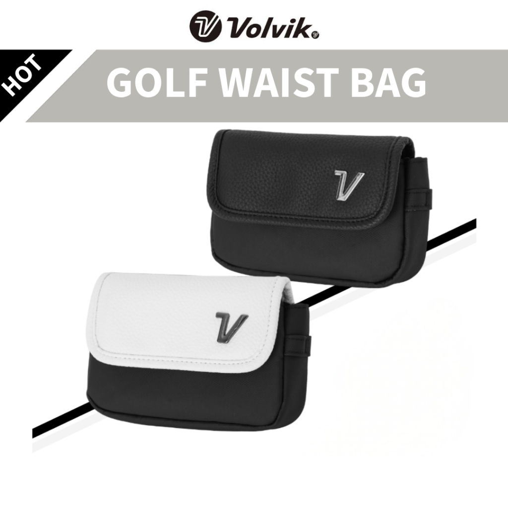 Bolsa Feminina De Cintura De Golfe Volvik-Cor Branca/Preta