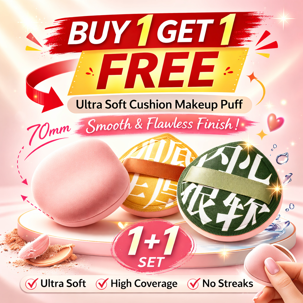 Beauty Blender Maquiagem Puff Almofada Pó 1 + 1 Conjunto 70mm Ultra Macio Fundação Esponja TikTok Viral Beleza Liquidifi