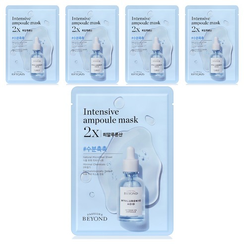 [K-PRODUCT] BEYOND Ampola Full Mask 2X Ácido Hialurônico 25ml (Pacote De 5 Unidades)-Folha De Ultramicrofibra Com Baixo
