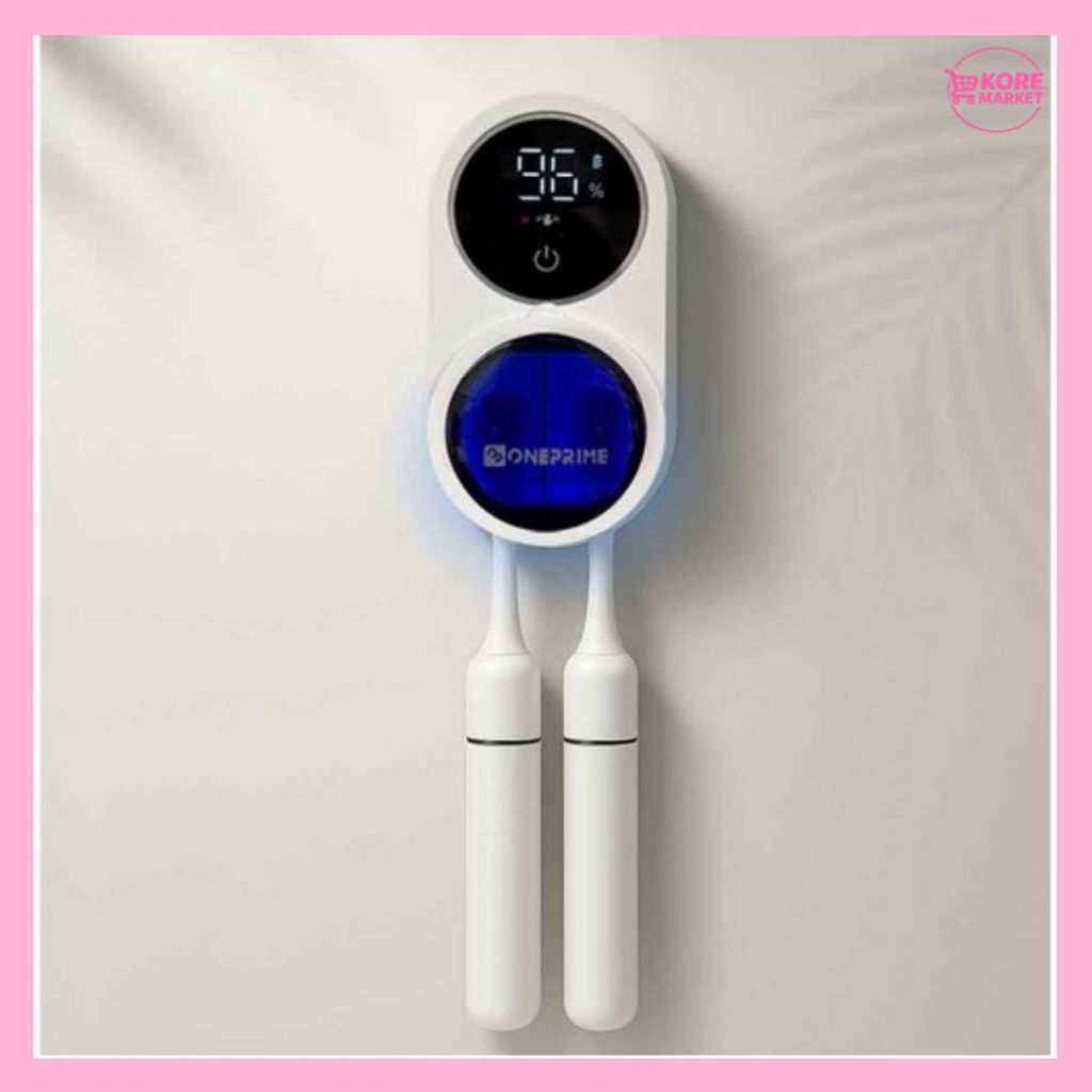 Esterilizador De Escova De Dentes Dupla ONEPRIME OP-702 , UV-C , Montado Na Parede , Secagem Por Ventilador