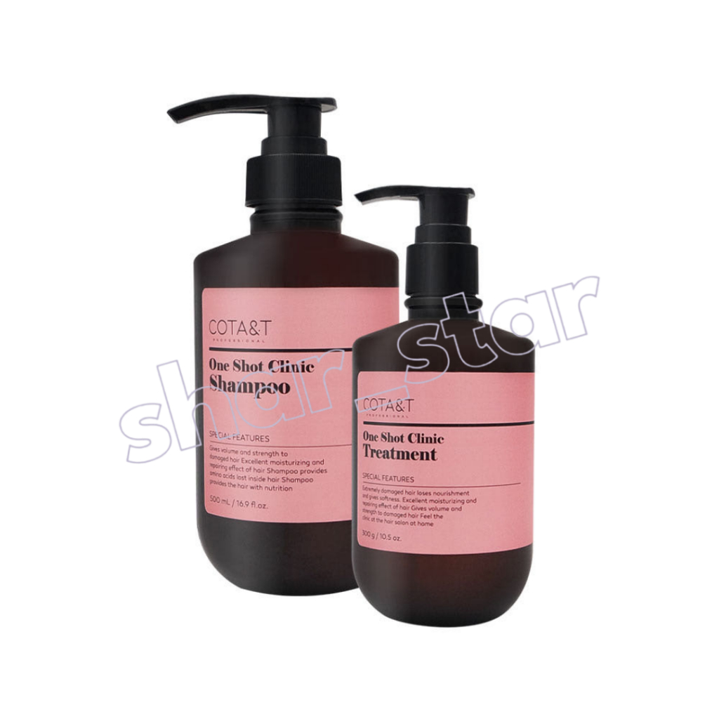 Cota & T One Shot Clinic Shampoo Cabelos Danificados Suavemente Ácidos | Reparador Original Da Coreia Tipo De Bomba De L