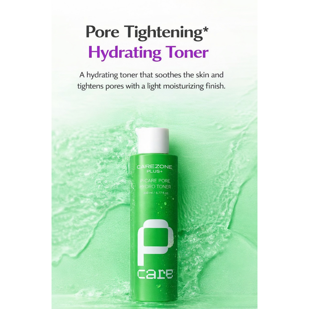 beauty Skincare-Carezone Plus P-Care Pore Hydro Toner 200ml Hidratação Leve K -