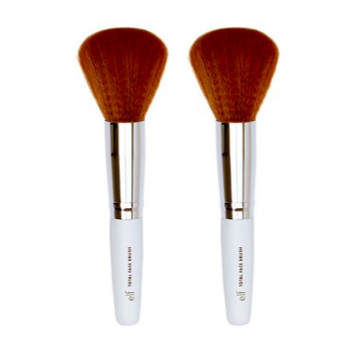 ✨ Conjunto De 2 Peças De Pincéis Faciais ELF Total ஐ Ferramentas De Maquiagem Macias Para Pó , Blush E Contorno