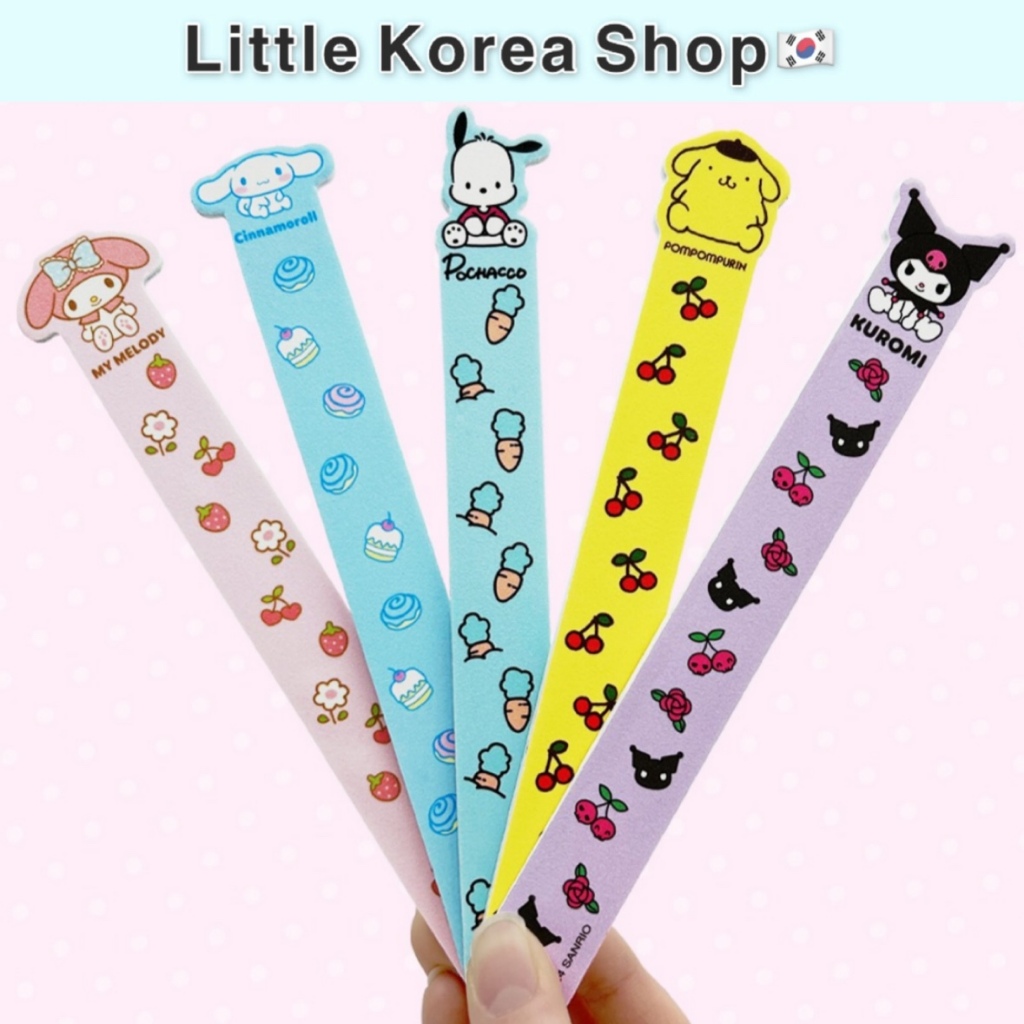 [Sanrio] Lima De Unhas Dupla Face-Grão 180/220/Modelador/Ferramentas Para Arquivo De Manicure/Fabricado Na Coreia Genuín