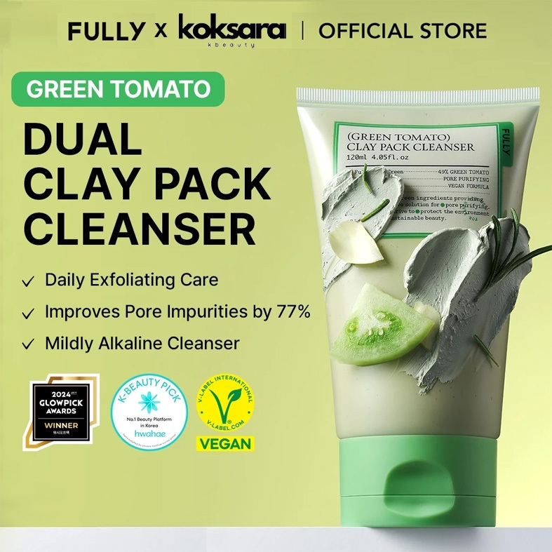 FULLY OFFICIAL Green Tomato Clay Mask Cleanser 120ml, 30ml