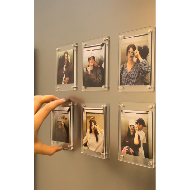 5 Porta Retrato 7,5x6 Acrilico Transparente Magnética em Oferta na Shopee