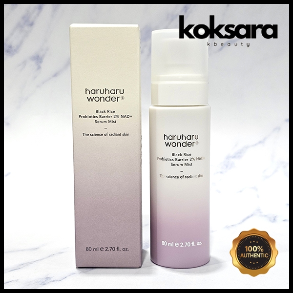 Haruharu Wonder Black Rice Probiotics Barrier 2% NAD+ Serum Mist 80ml em Oferta na Shopee