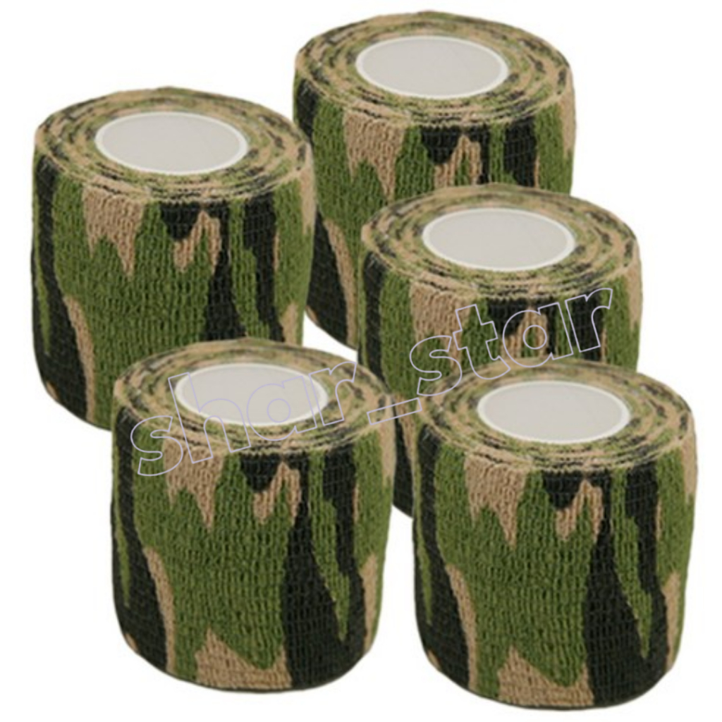 Pacote Com 5 Fitas Camufladas Autoadesivas Empire | Bandagem De Compressão Elástica Para Camuflagem Na Selva Uso Externo
