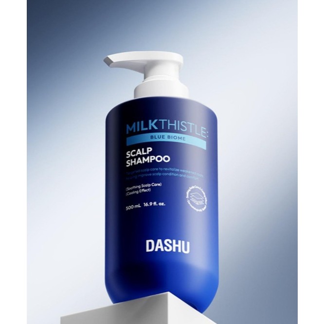 DASHU Daily Milk Thistle Blue Biome scalp Shampoo 500ml Calmante Para Cuidados Com O Couro Cabeludo E Efeito Refrescante