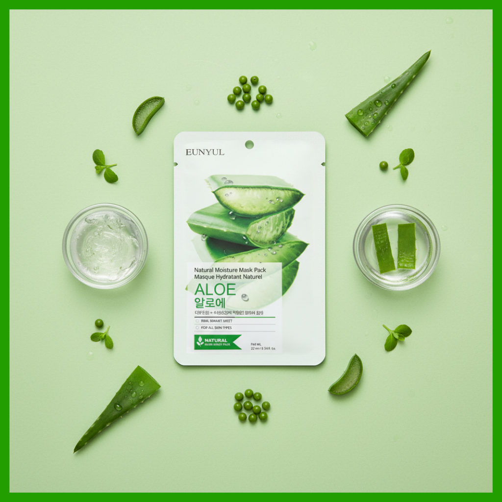 Pacote De Máscara EUNYUL Natural Moisture Aloe – Calmante E Hidratante