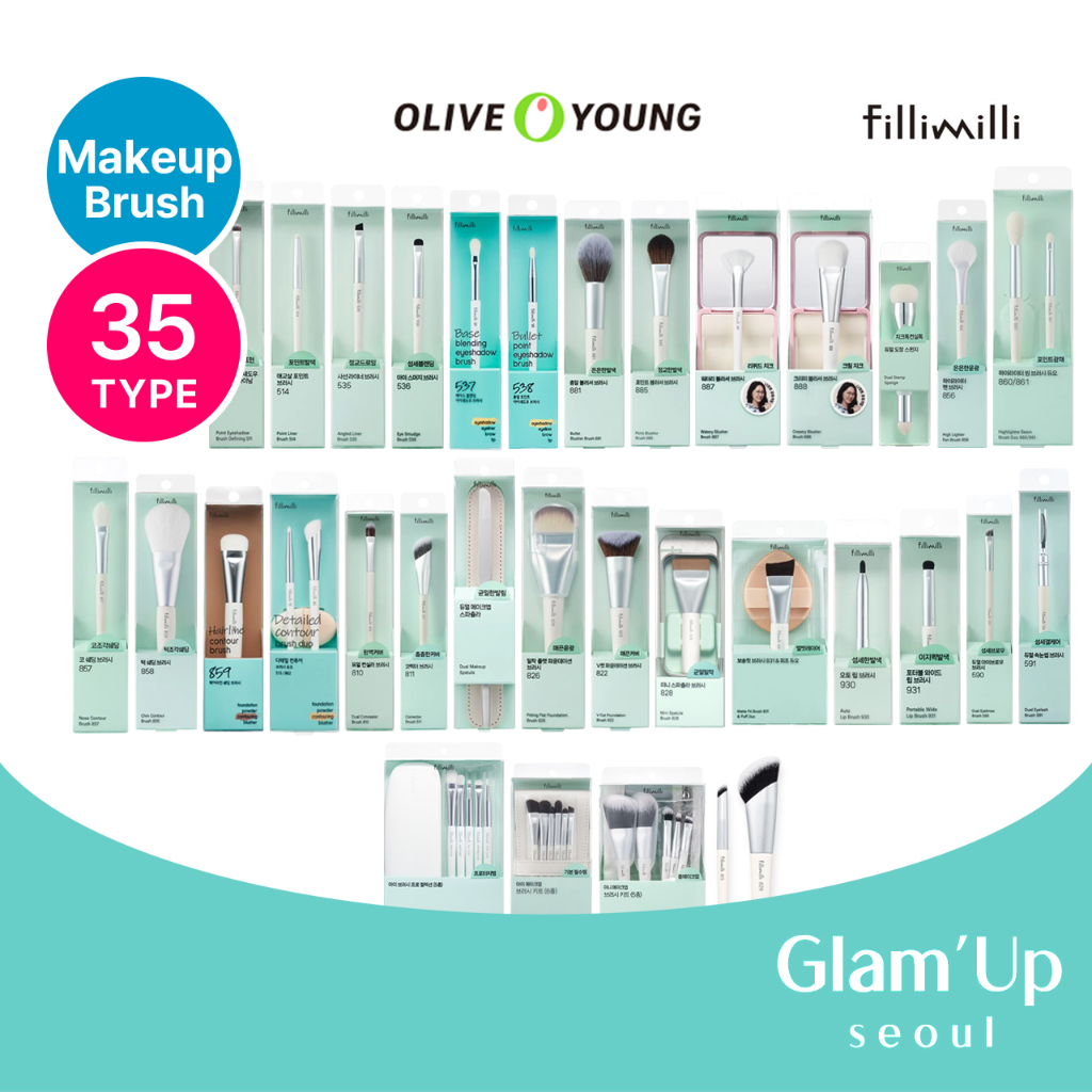 🇰🇷 [Fillimilli] (Pronto Para Enviar) Pincel De Maquiagem (35 Tipos/Conjunto) 885 858 881 856 822 811 810 514 Fan Blush Powder Contour Shading Eye Point Lip Cílios Espátula De Sobrancelha Olive Young Korea