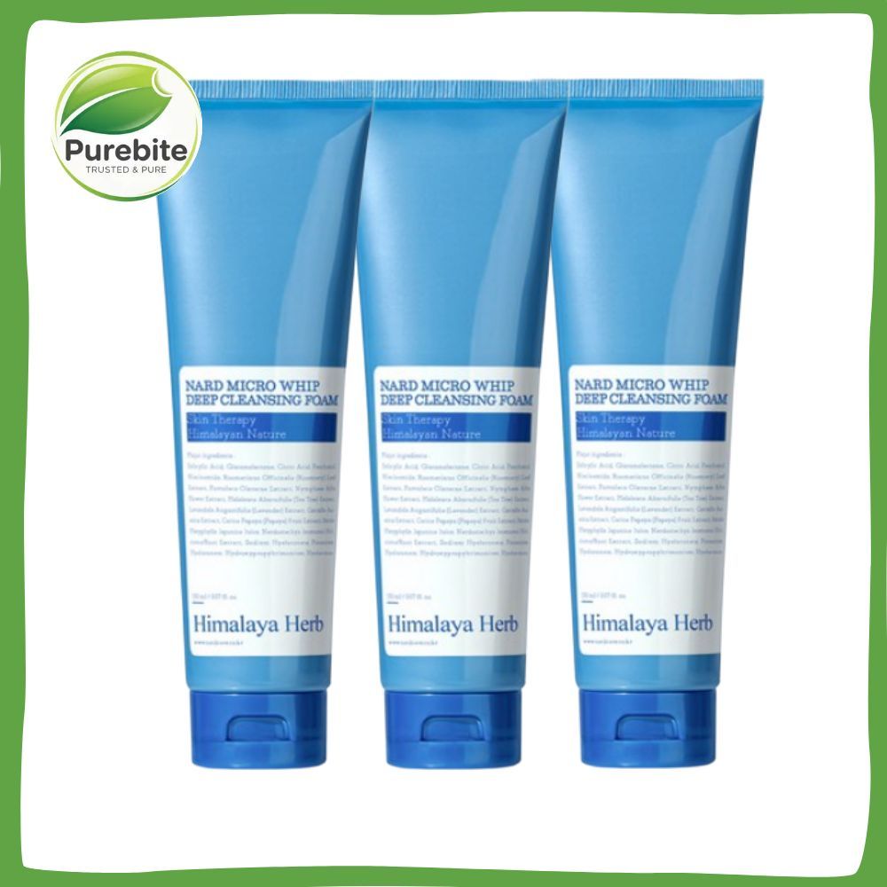 Espuma De Limpeza Profunda NARD Micro Whip 150ml x 3 | Batida Densa Limpador Esfoliante AHA + PHA Hidratante