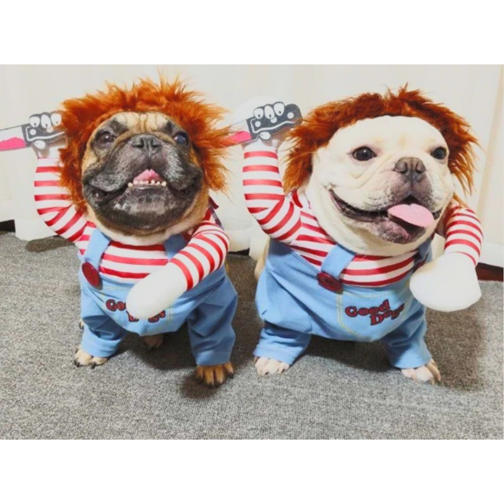 [Traje De Chucky Para Animais De Estimação] S ~ XL Halloween Dog Outfit Cat Cosplay Engraçado Roupas Fantasia De Festa C