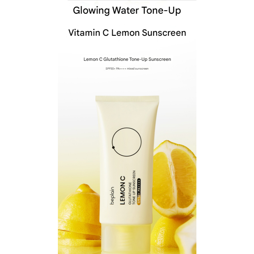 Beplain Protetor Solar Tonificante Glutationa Semente De Limão Fps50 + PA + 50ml | Tomamento Natural Cuidados Solares Di