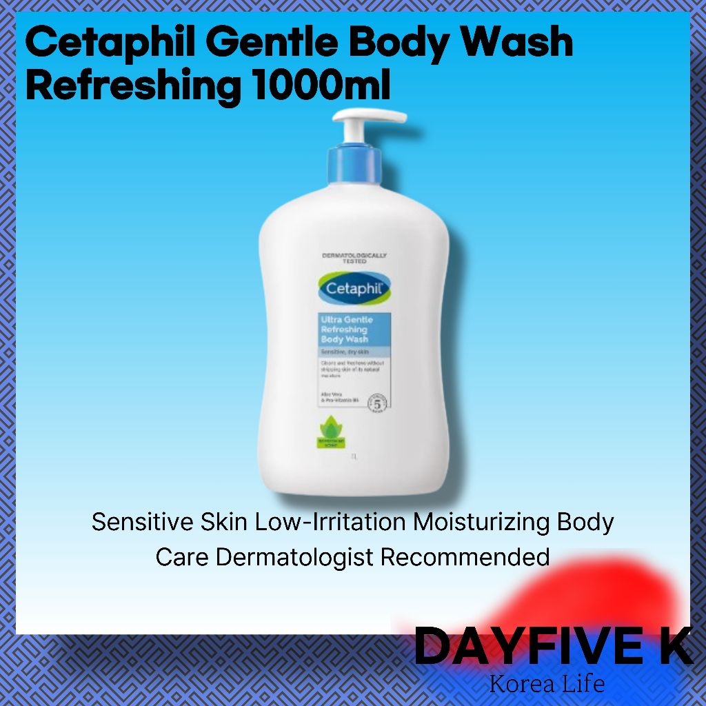 Cetaphil Gentle Body Wash Refrescante 1000ml-Pele Sensível Hidratante De Baixa Irritação Cuidados Corporais Dermatologis