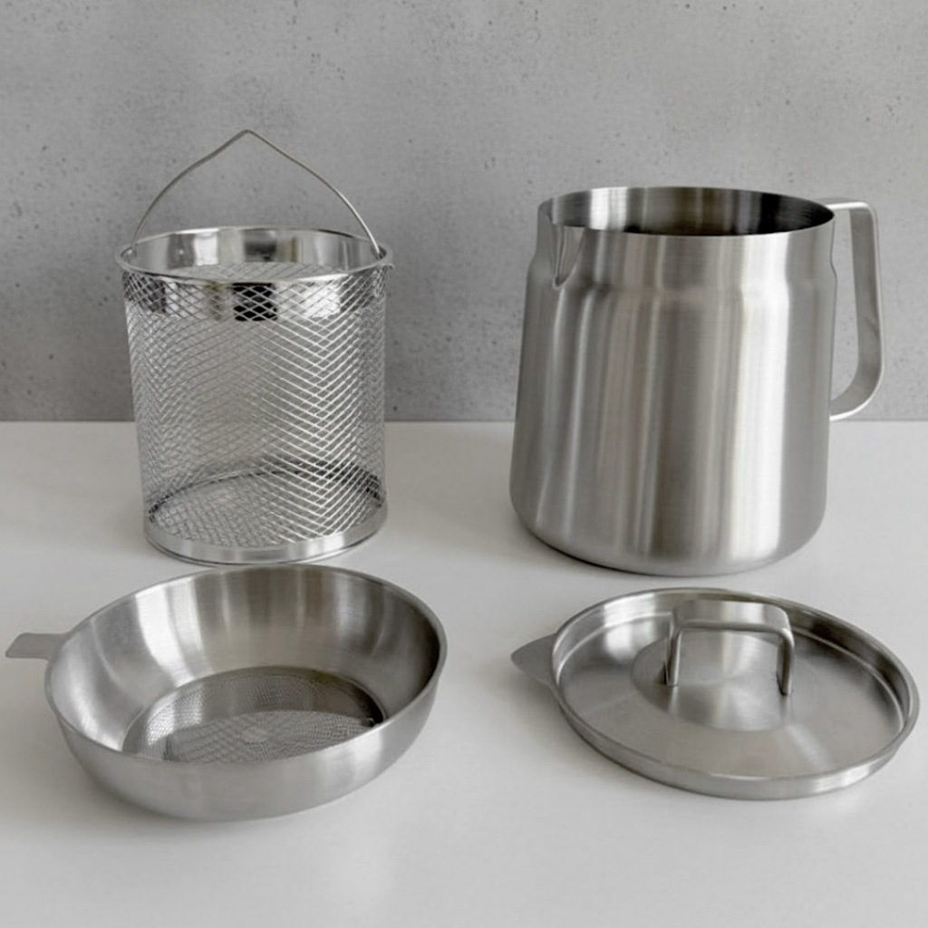 [corehome] Panela Multi Chaleira De Aço Inoxidável 304 2L l Pronto Por Indução ! Em Inox 304-Ferver , Preparar E Fritar