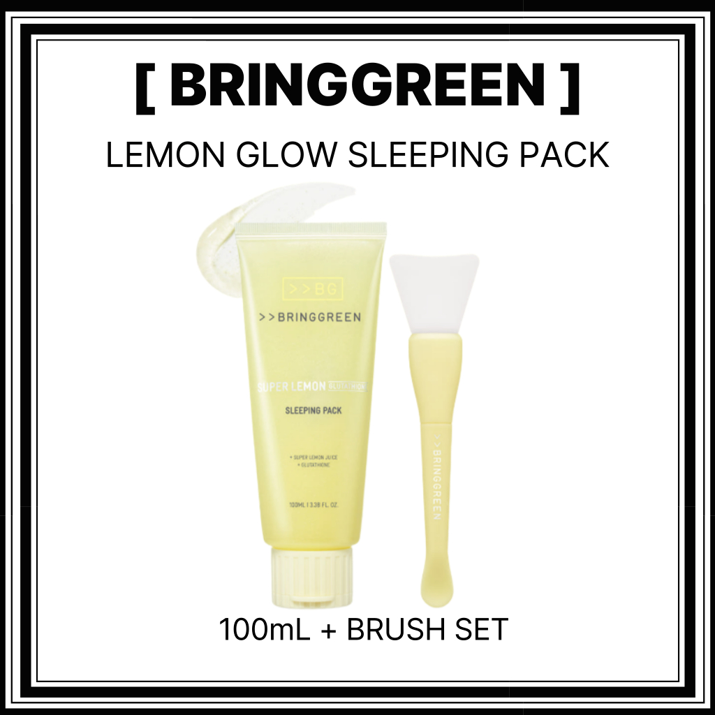 Conjunto De Dormir BRINGGREEN Super Lemon Glutationa 100mL (+ Escova De Silicone) | Máscara Noturna Iluminadora