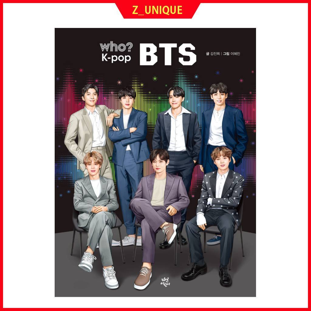 Quem ? Livro De Biografia Em Quadrinhos K-Pop BTS | Histórias Coreano 184 Páginas Aprendizagem Infantil