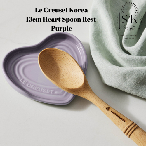 [Le Creuset Coreia] 13cm Coração Colher Descanso Roxo/16cm Quartzo Rosa Oval