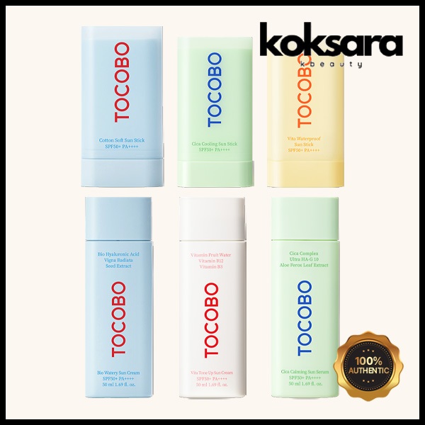 TOCOBO 6 types of sunscreen(cotton soft sun stick/bio watery sun cream/vita tone up sun cream/cooling sun serum/cooling sun stick/Vita Waterproof Sun Stick)